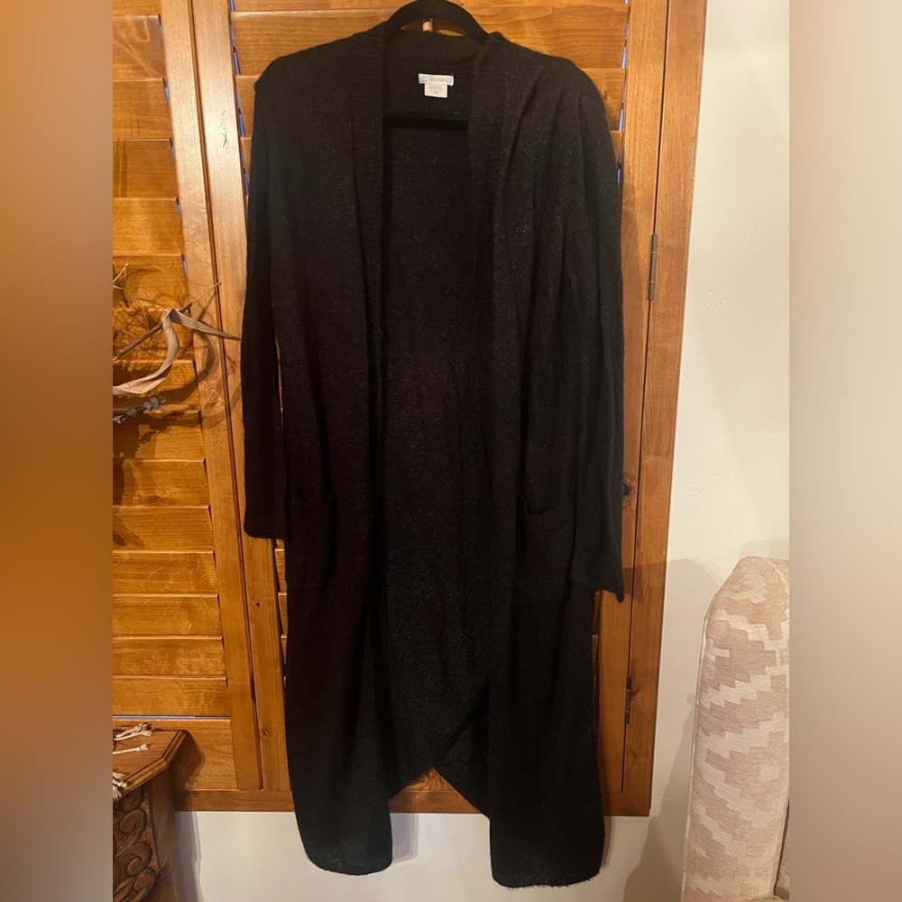 Shimera Elegant Black Open Cardigan/ Robe Sz L